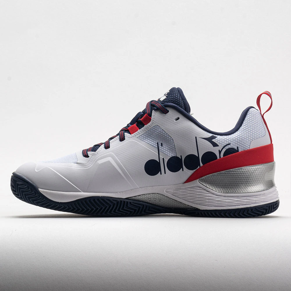 Diadora Blushield Torneo 2 Clay Men's White/Corsair/Fiery Red - Image 2